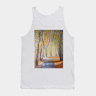 Abstract autumnal woodland watercolour scene Tank Top